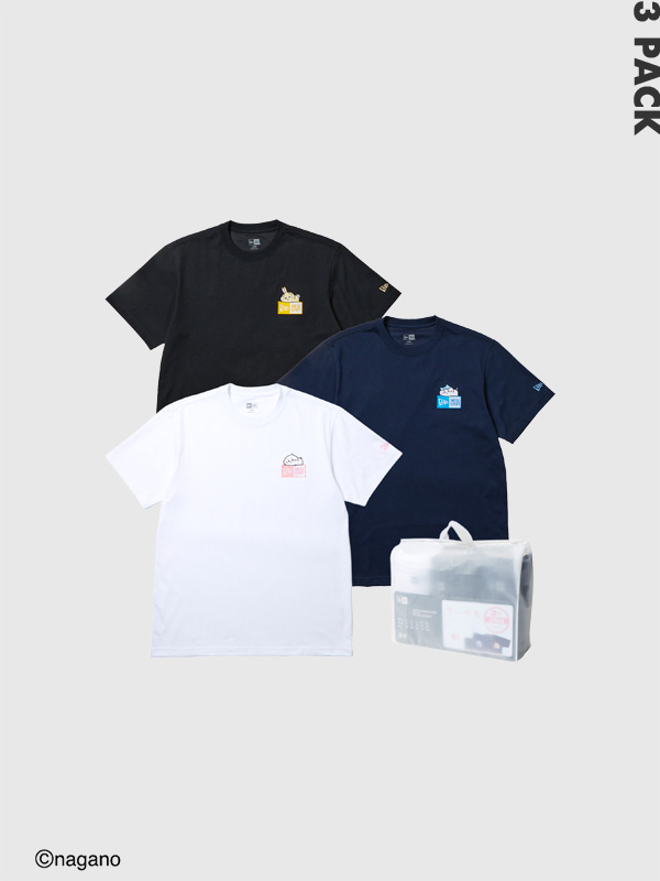NEW ERA（ニューエラ） ちいかわ Tシャツ 3-Pack 半袖 吸汗速乾性 抗菌