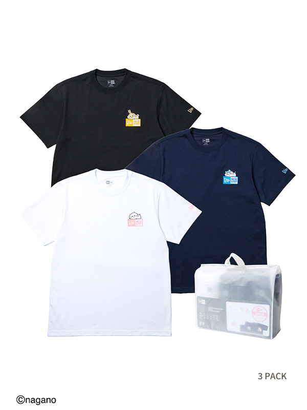 NEW ERA（ニューエラ） ちいかわ Tシャツ 3-Pack 半袖 吸汗速乾性 抗菌