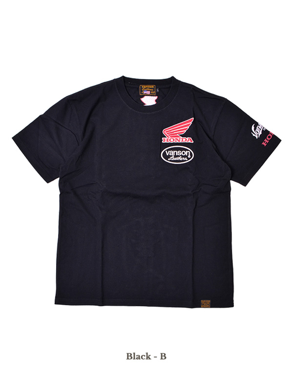 VANSON HONDA バンソン ホンダ Tシャツ メンズ レディ―ス 半袖 HRC ボーン刺繍 ボーン 骨 HRV-2402｜rodeobros｜04