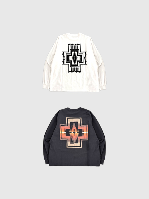 PENDLETON ペンドルトン Tシャツ 長袖 ゆったり 綿 100％ ネイティブ Harding Star ハーディング 5475-1015 | PENDLETON