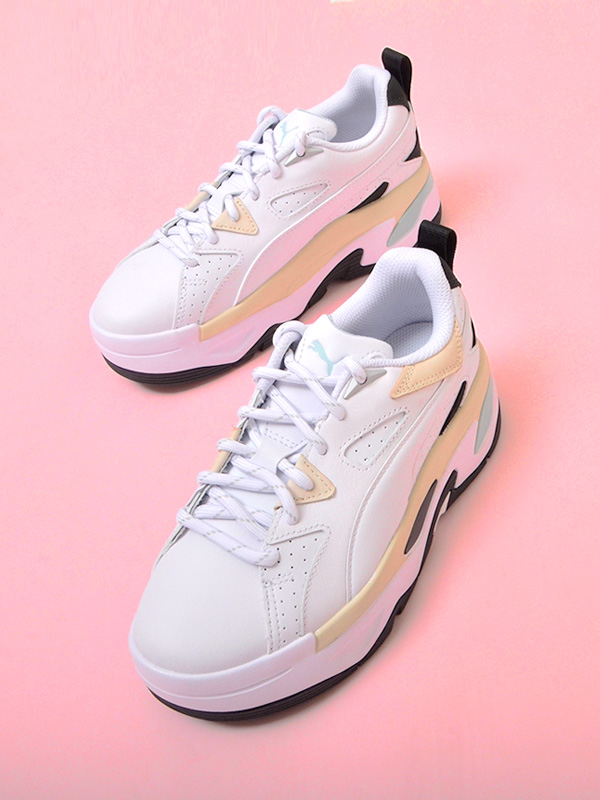 PUMA プーマ 厚底 スニーカー レディース ウィメンズ ブラスター スニーカー 白 PUMA White Alpine Snow 395276