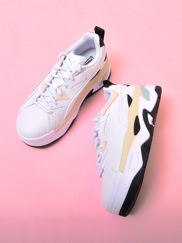 PUMA プーマ 厚底 スニーカー レディース ウィメンズ ブラスター スニーカー 白 PUMA White Alpine Snow 395276