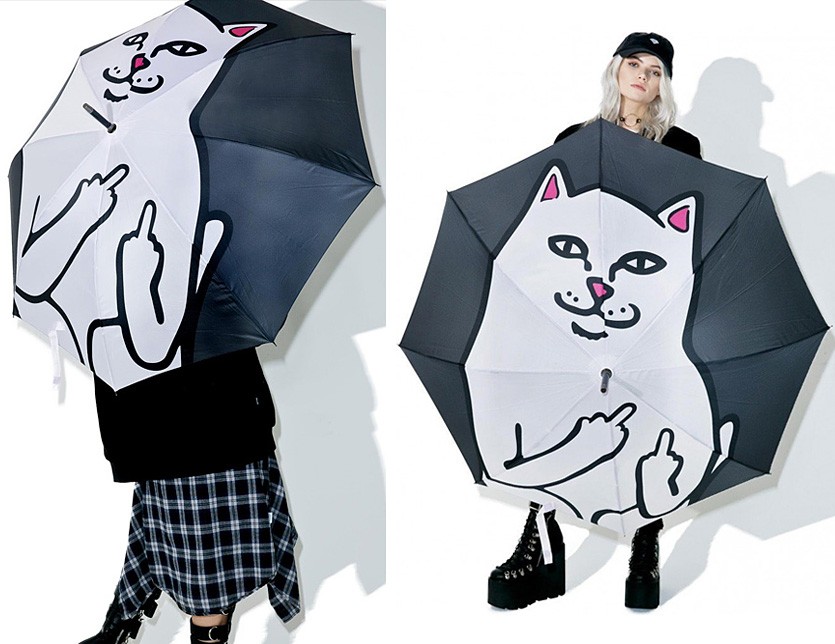 RIPNDIP リップンディップ 傘 長傘 LORD NERMAL UMBRELLA BLACK かさ