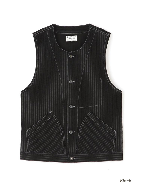 Schott ネイビー ストライプ ベスト M SCHOTT Schott ショット ヒッコリー ストライプ ベスト メンズ