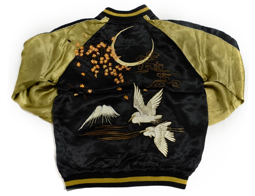 JAPANESE SCRIPT 花旅楽団　スカジャン　リバーシブル　鷲　鷹　和柄 花旅楽団 和柄 スカジャン 紅葉 鷺 リバーシブル 刺繍 SCRIPT