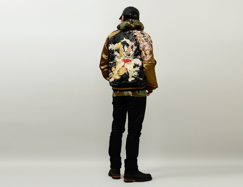 花旅楽団 和柄 スカジャン SUKAJAN メンズ レディース 相撲 力士 行司