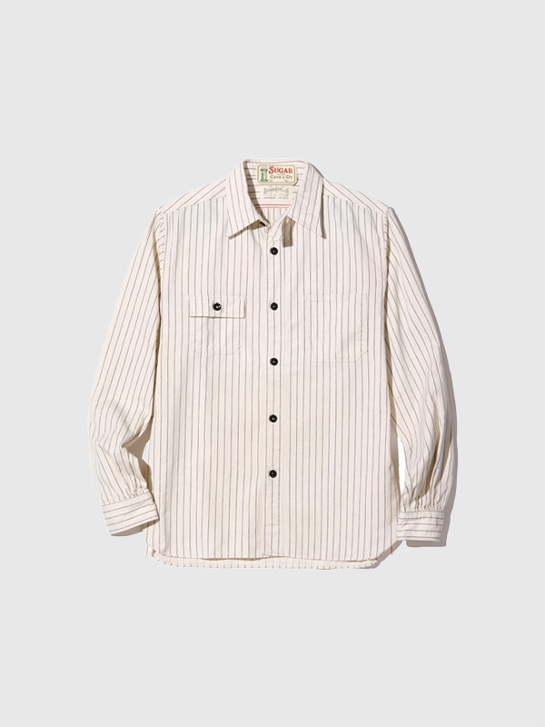 SUGAR CANE �V���K�[�P�[�� �V���c ���� FICTION ROMANCE WABASH STRIPE WORK SHIRT SC27076
