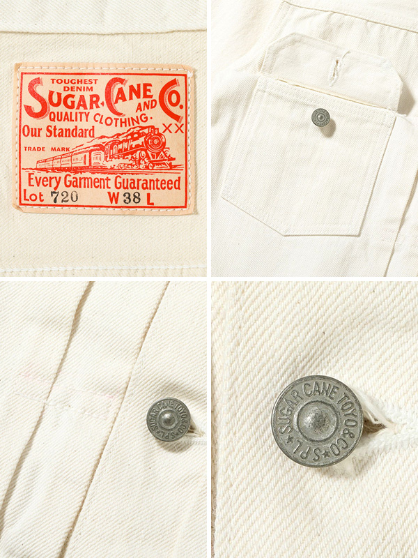 SUGAR CANE シュガーケーン デニム ジャケット ホワイト メンズ