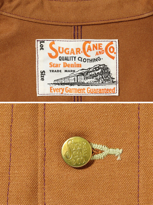 SUGAR CANE シュガーケーン ジャケット メンズ 13oz. BROWN DUCK WORK