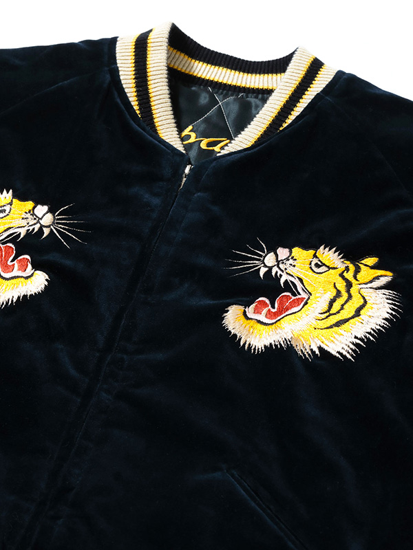 TAILOR TOYO テーラー東洋 スカジャン 別珍 ROARING TIGER JAPAN MAP ローリングタイガー TT15792-128の画像