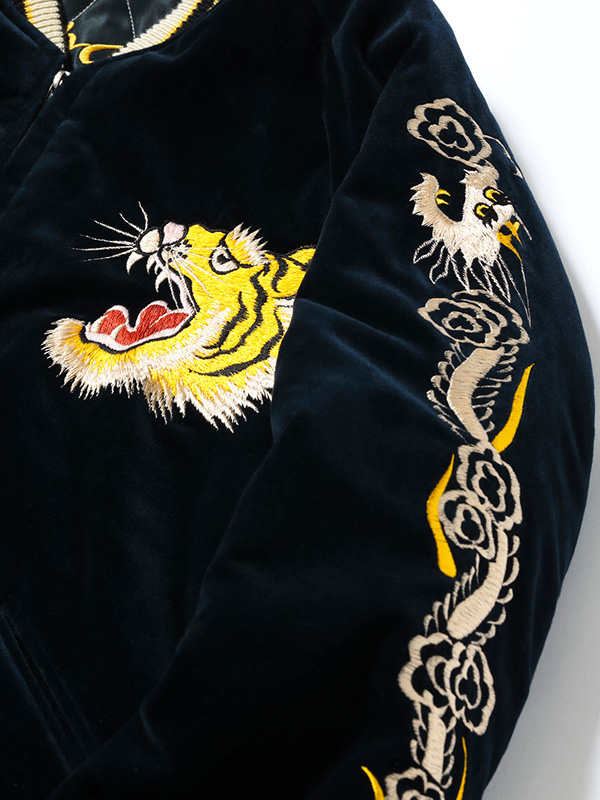 TAILOR TOYO テーラー東洋 スカジャン 別珍 ROARING TIGER JAPAN MAP ローリングタイガー TT15792-128の画像