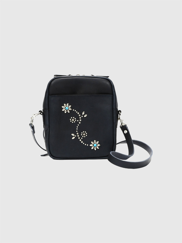 TMT レザー ショルダーバッグ メンズ 斜め掛け 牛革 ターコイズ