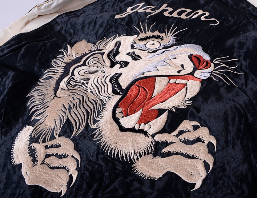 TAILOR TOYO テーラー東洋 スカジャン 2019 メンズ レディース ユニセックス 刺繍 大きいサイズ WHITE TIGER ×  JAPAN MAP 東洋エンタープライズ TT14465-119