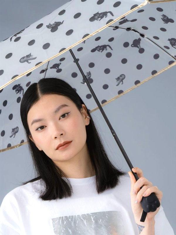 Wpc. wpc 折りたたみ傘 雨傘 沖昌之 アンブレにゃん ドット ミニ ネコ