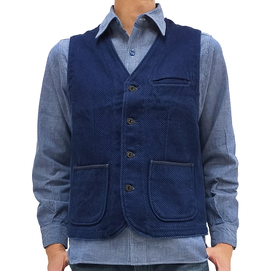 桃太郎ジーンズ インディゴ刺し子 ベスト Momotaro Jeans 刺子 裏地付き ジレ 04-010 新品 : 04-010 : 服の福助商店  - 通販 - Yahoo!ショッピング