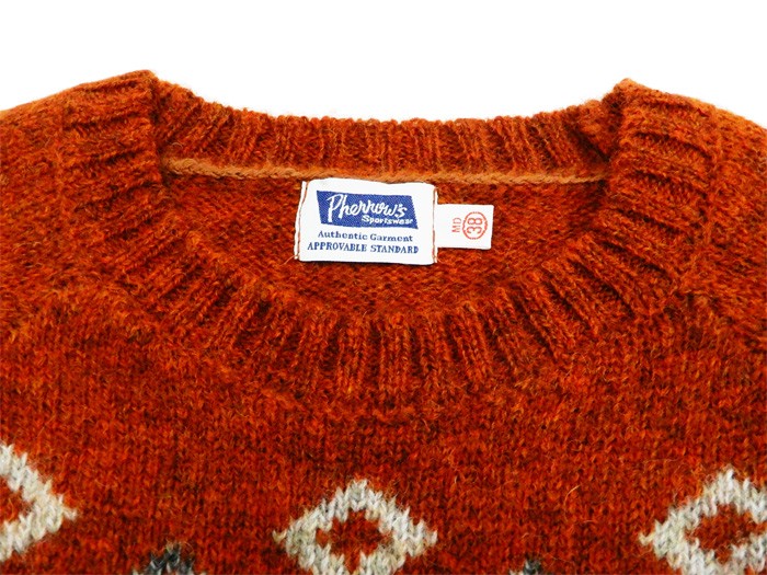 Pherrow's（フェローズ） セーター 19W-PSFS1 Pherrows メンズ 雪柄