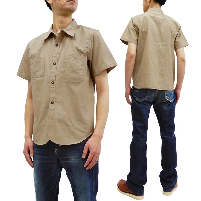 フェローズ シャンブレー ワークシャツ PHERROW'S 無地 半袖シャツ 20S-775WSS ベージュ 新品