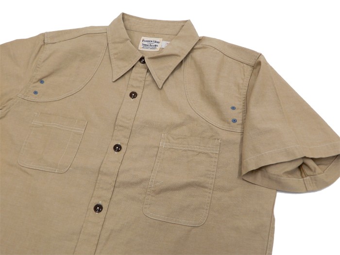 フェローズ シャンブレー ワークシャツ PHERROW'S 無地 半袖シャツ 20S-775WSS ベージュ 新品