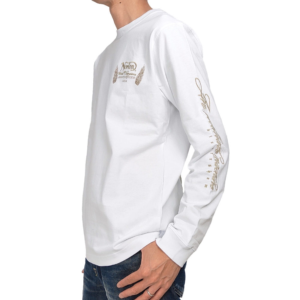 【ファッション好きが選ぶ人気ブランドランキング】 長袖Tシャツ ノートン Norton バックインパクト ウイング刺繍 ジャケット・アウター