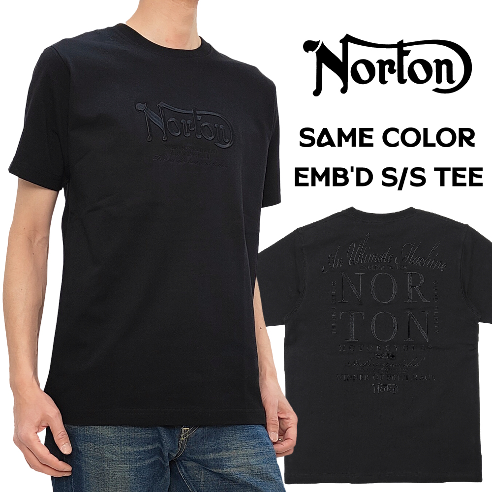 ノートン（NORTON） ノートンモーターサイクル 半袖Tシャツ 同色刺繍