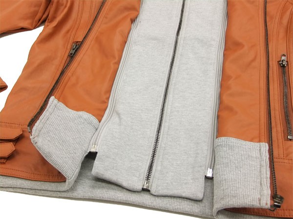 絡繰魂 フェイクレザー フーデッドライダースジャケット 253516