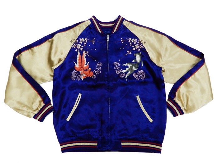 訳あり NEIGHBORHOOD　スカジャン ジャパネスク スカジャン 3RSJ-015 金魚 枝垂桜 刺繍 Japanesque