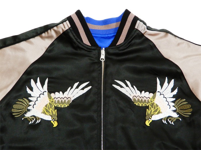 g03 スーベニアジャケット スカジャン NICOLE CLUB クロス×龍×鷹 ジャパネスク スカジャン 3RSJ-552 鷹龍日本地図 x 虎