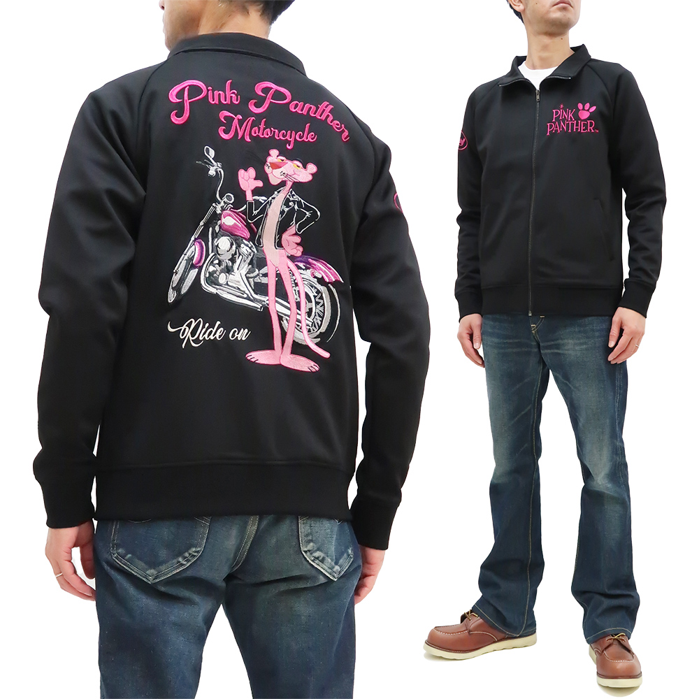 ピンクパンサー ジャージ フラッグスタッフ トラックジャケット モーターサイクル カスタム刺繍 424006 黒 新品
