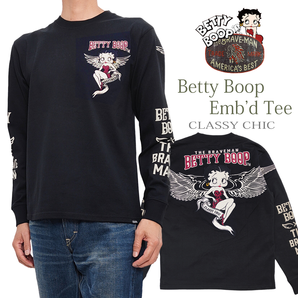 BETTY BOOP ベティ・ブープ ブレイブマン 長袖Tシャツ