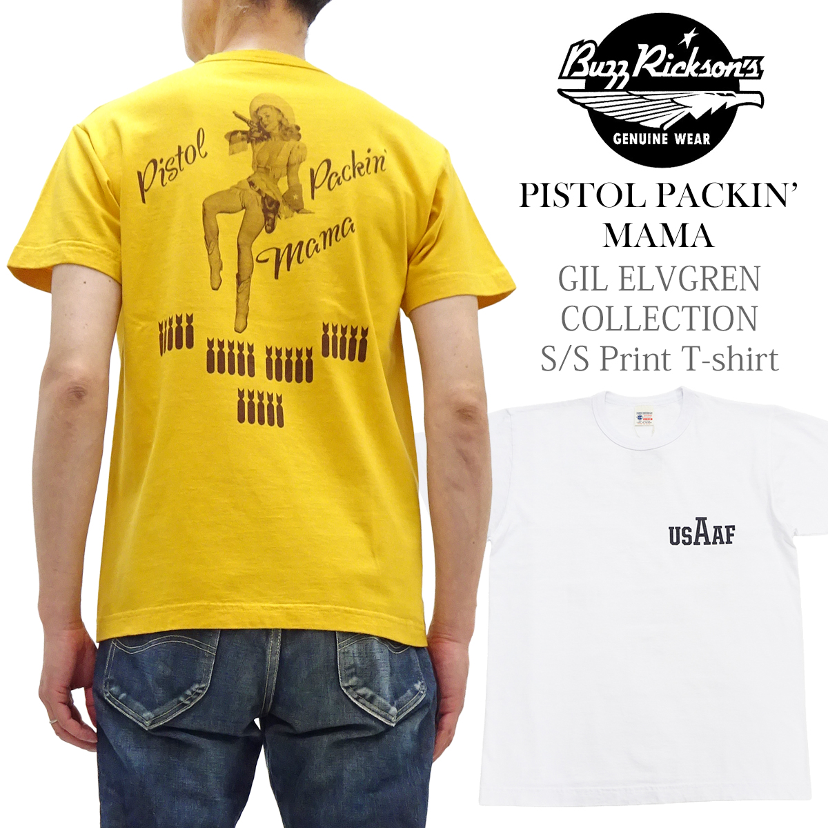 BUZZ RICKSON'S バズリクソンズ Tシャツ ピンナップガール PISTOL