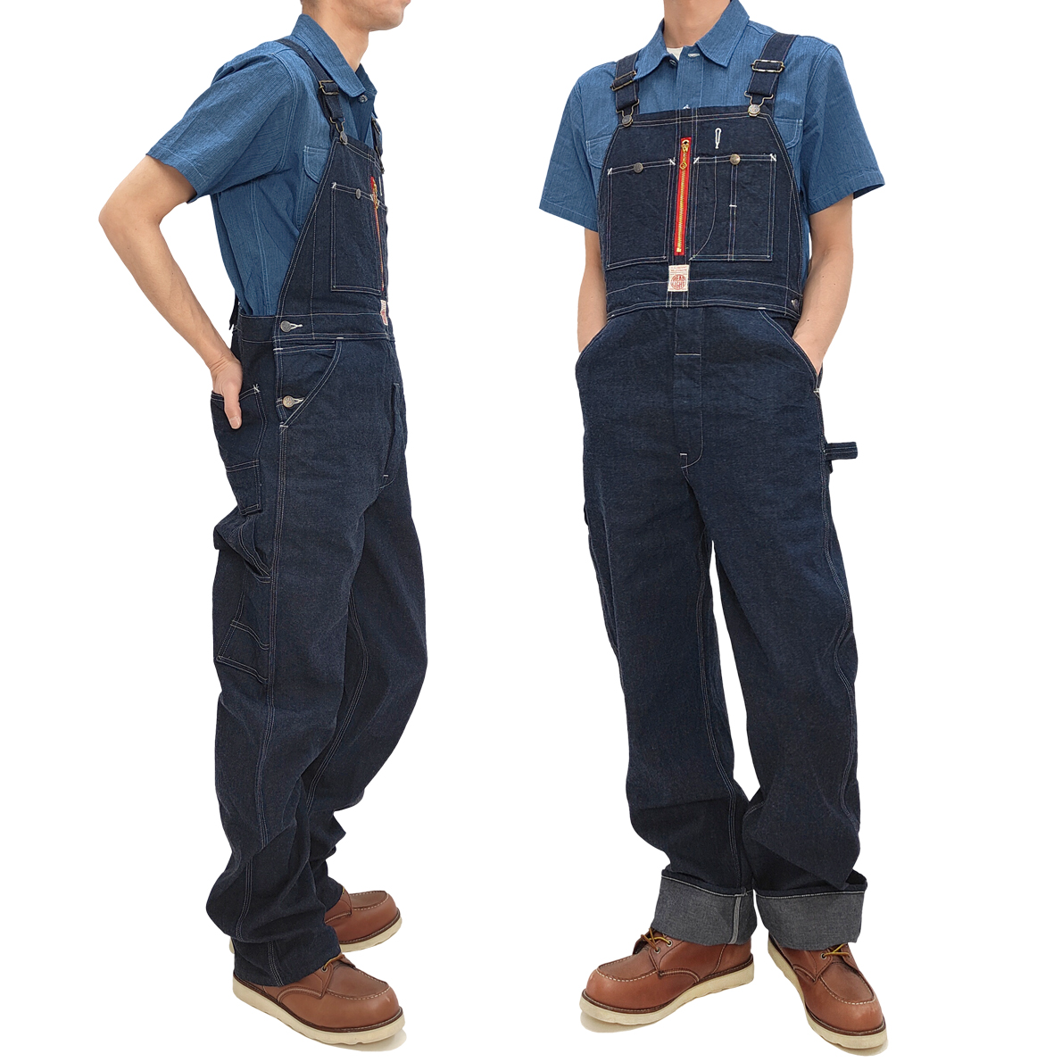 【あすつく】 HEAD LIGHT オーバーオール ブルーデニム 11oz ヘッドライト パンツ