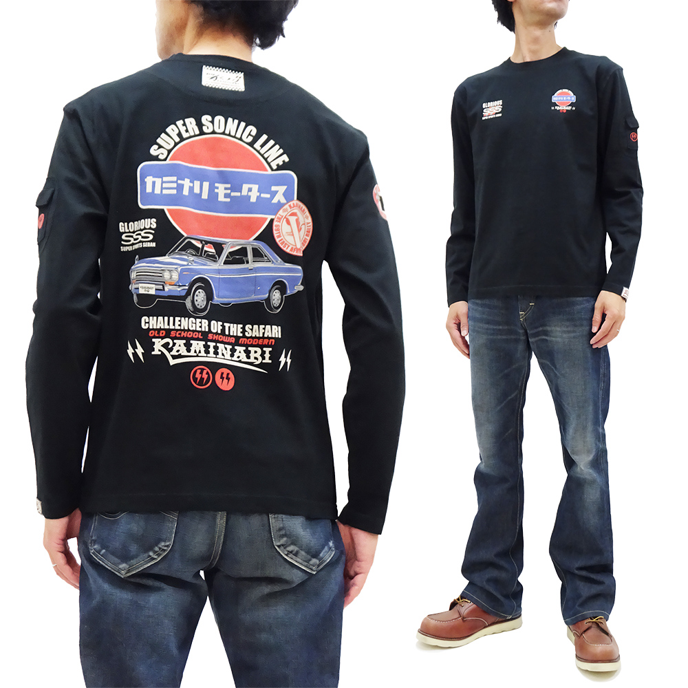 Tedman カミナリモータース ロングTシャツ TEDMAN カミナリモータース 長袖Tシャツ KAMINARI ロンT ブルー