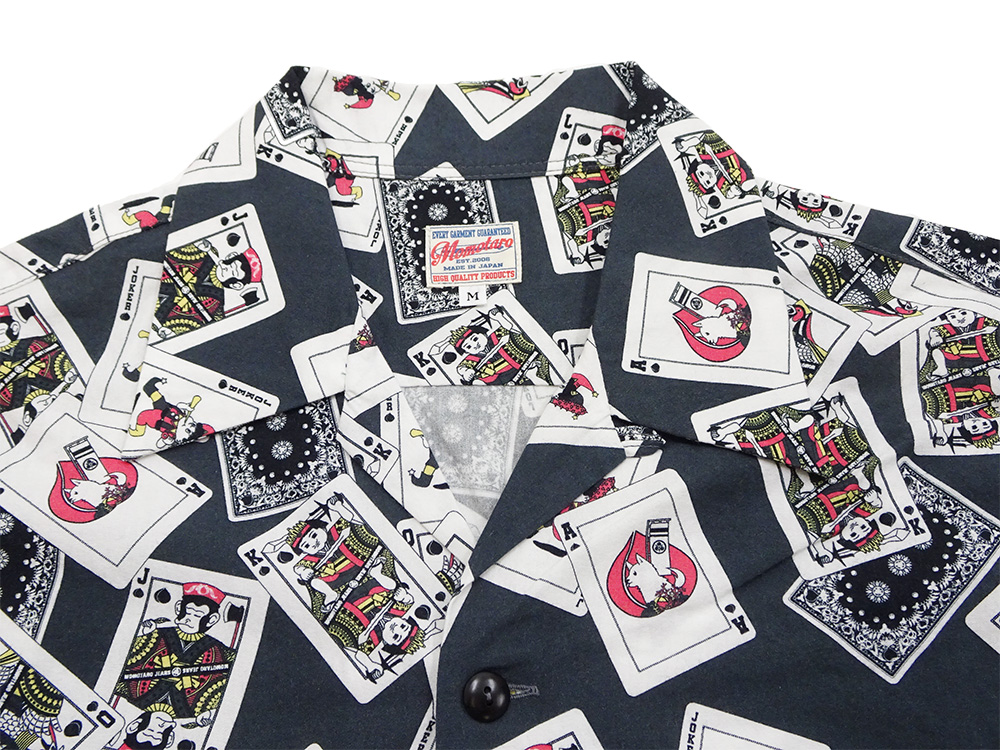 MOMOTARO JEANS 桃太郎ジーンズ　半袖シャツ メンズ L トランプ柄 MOMOTARO JEANS 桃太郎ジーンズ 半袖シャツ メンズ L トランプ柄