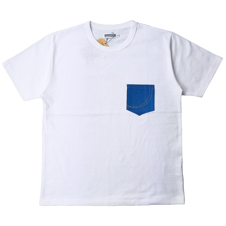 桃太郎ジーンズ 銅丹レーベル デニムポケット Tシャツ Momotaro