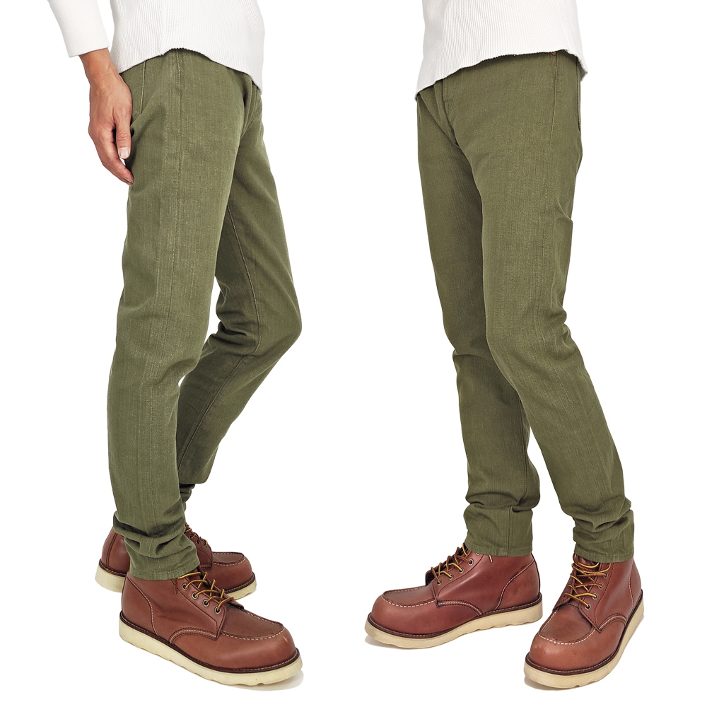 Momotaro Jeans Green Denim Jeans MXJE1207 Men's Casual