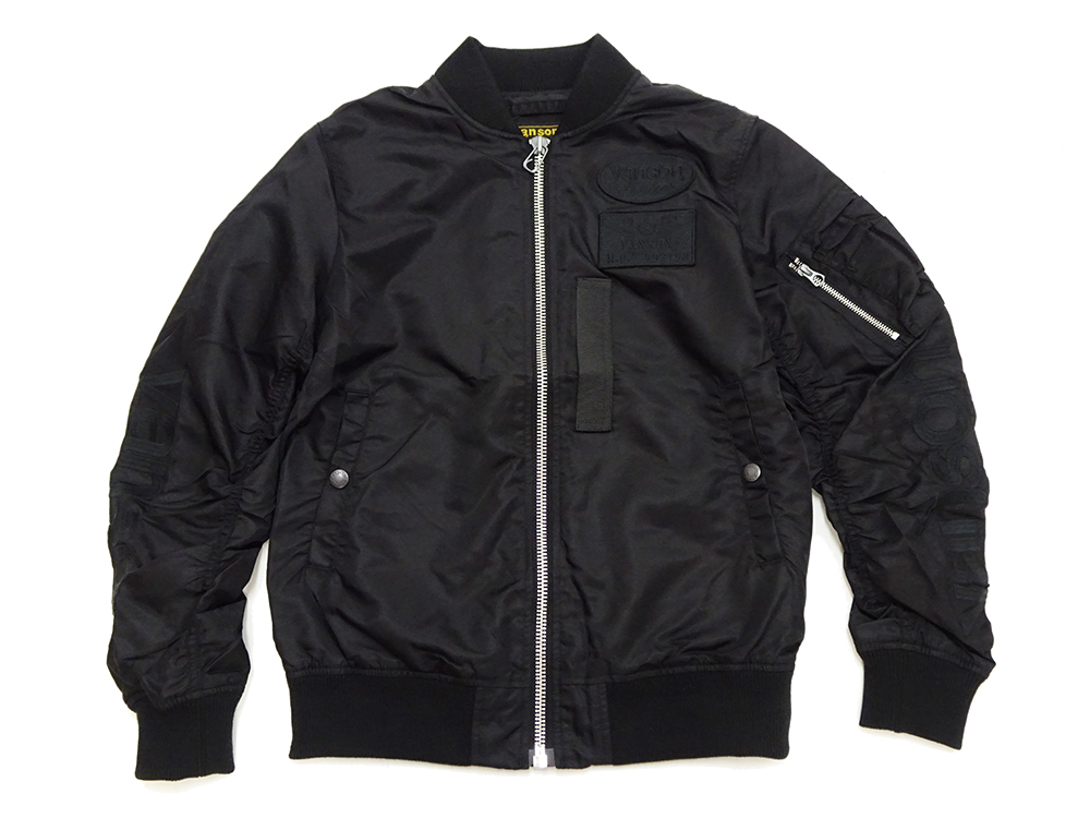 【無さん専用】　vanson MA-1 フライトジャケット 黒 VANSON（バンソン） ライトMA-1 中綿無し ライトアウター ワンスター