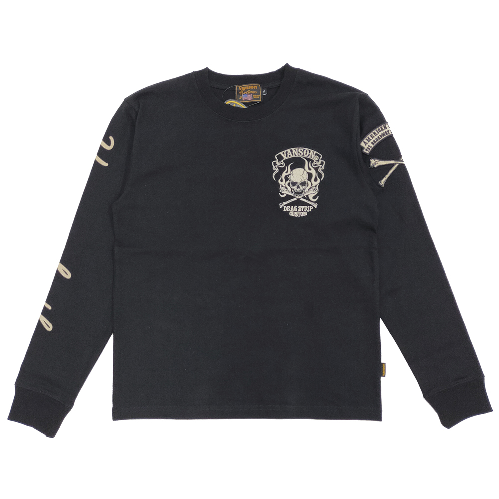 バンソン ロンT VANSON 長袖Tシャツ クロスボーンスカル 刺繍＆ワッペン NVLT-2303 黒 新品 : nvlt-2303-black :  服の福助商店 - 通販 - Yahoo!ショッピング