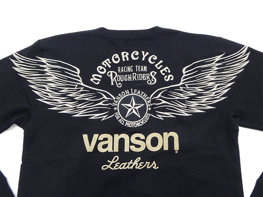 VANSON（バンソン） 長袖Tシャツ ロンT フライングスター刺繍 NVLT