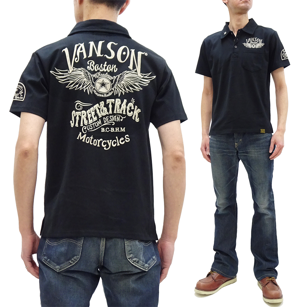 VANSON バンソン ポロシャツ フライングスター 半袖 天竺ポロ