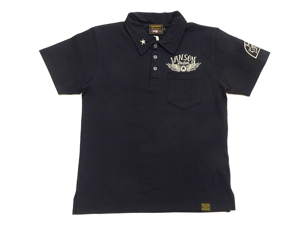 VANSON バンソン ポロシャツ フライングスター 半袖 天竺ポロ