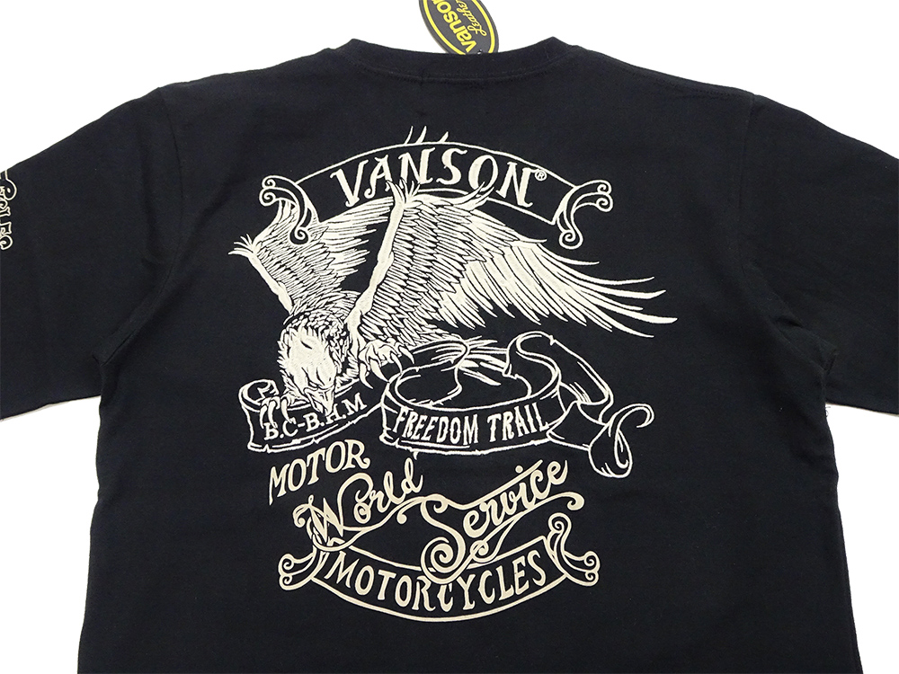 VANSON（バンソン） 半袖Tシャツ アメリカンイーグル 刺繍Tシャツ NVST