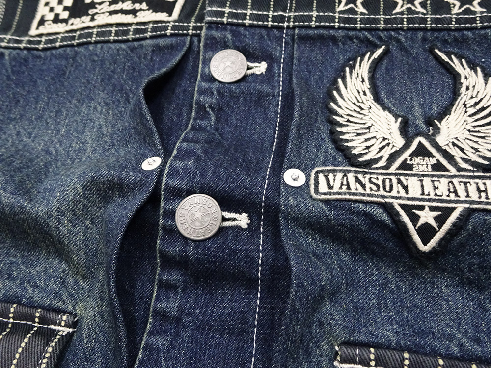 VANSON バンソン デニムベスト Gジャン型 ジレ NVSV-2301