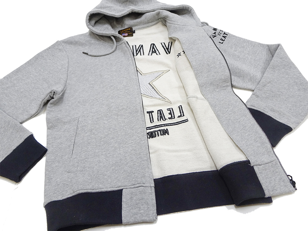VANSON（バンソン） パーカー 裏毛 ジップスウェット フーディ ワン