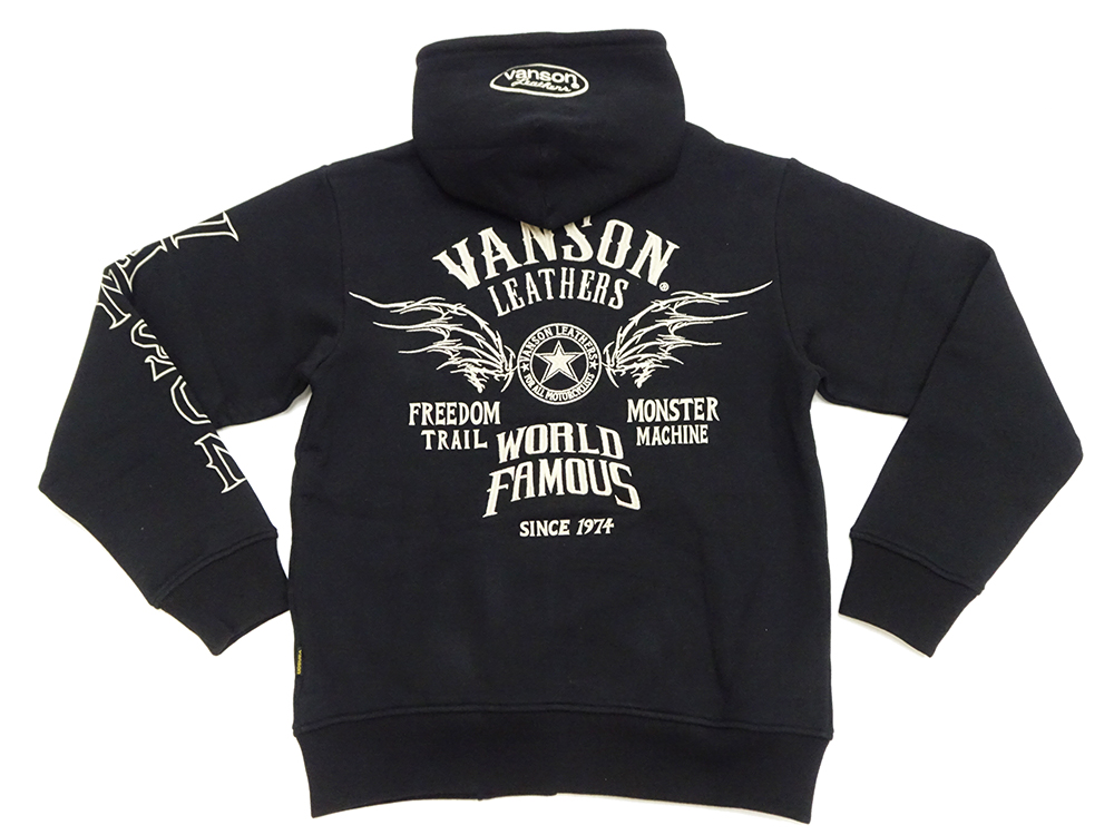 VANSON（バンソン） ジップアップパーカー 裏毛スウェット フーディ