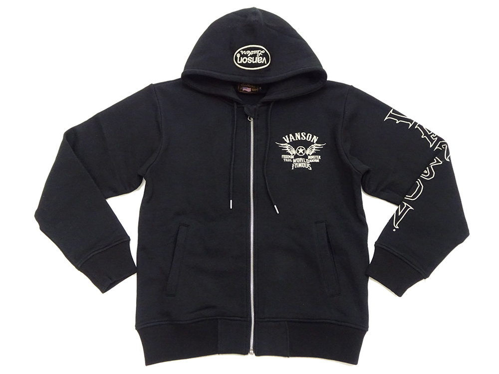 VANSON（バンソン） ジップアップパーカー 裏毛スウェット フーディ