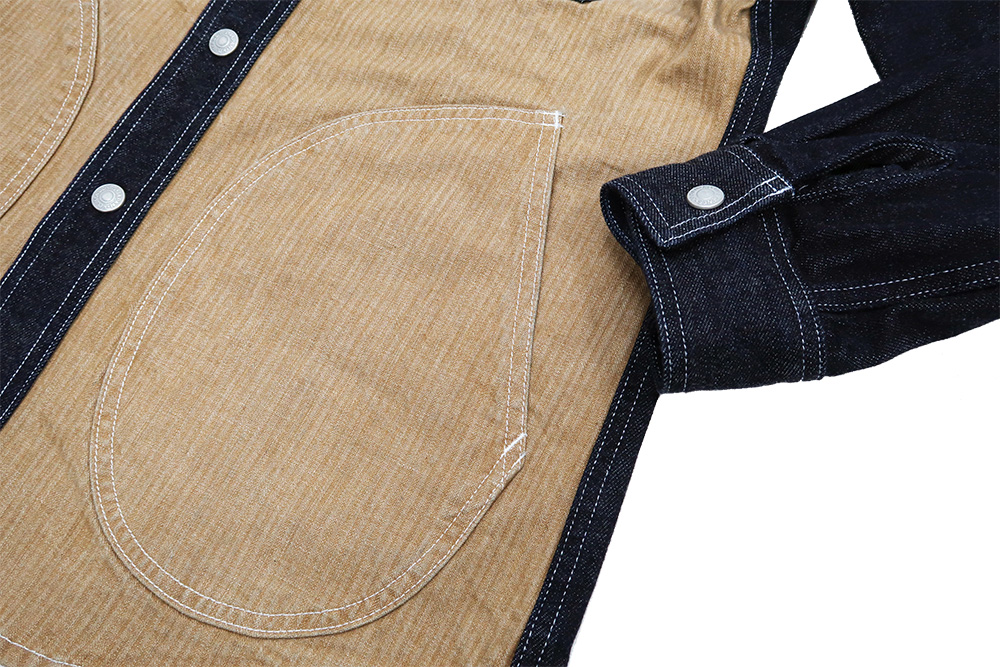 児島ジーンズ デニムコンボ ヘリンボーンシャツ 長袖シャツ Kojima