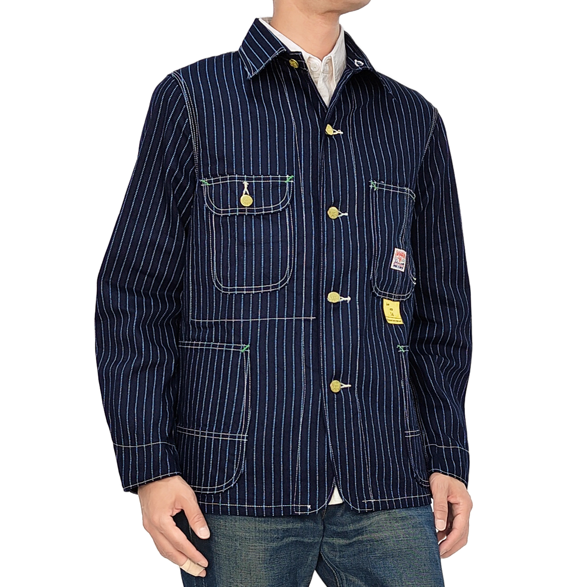 シュガーケーン　ブラックウォバッシュストライプ　カバーオール　38 シュガーケーン SUGARCANE [SC15658] 9oz. ウォバッシュ ストライプ