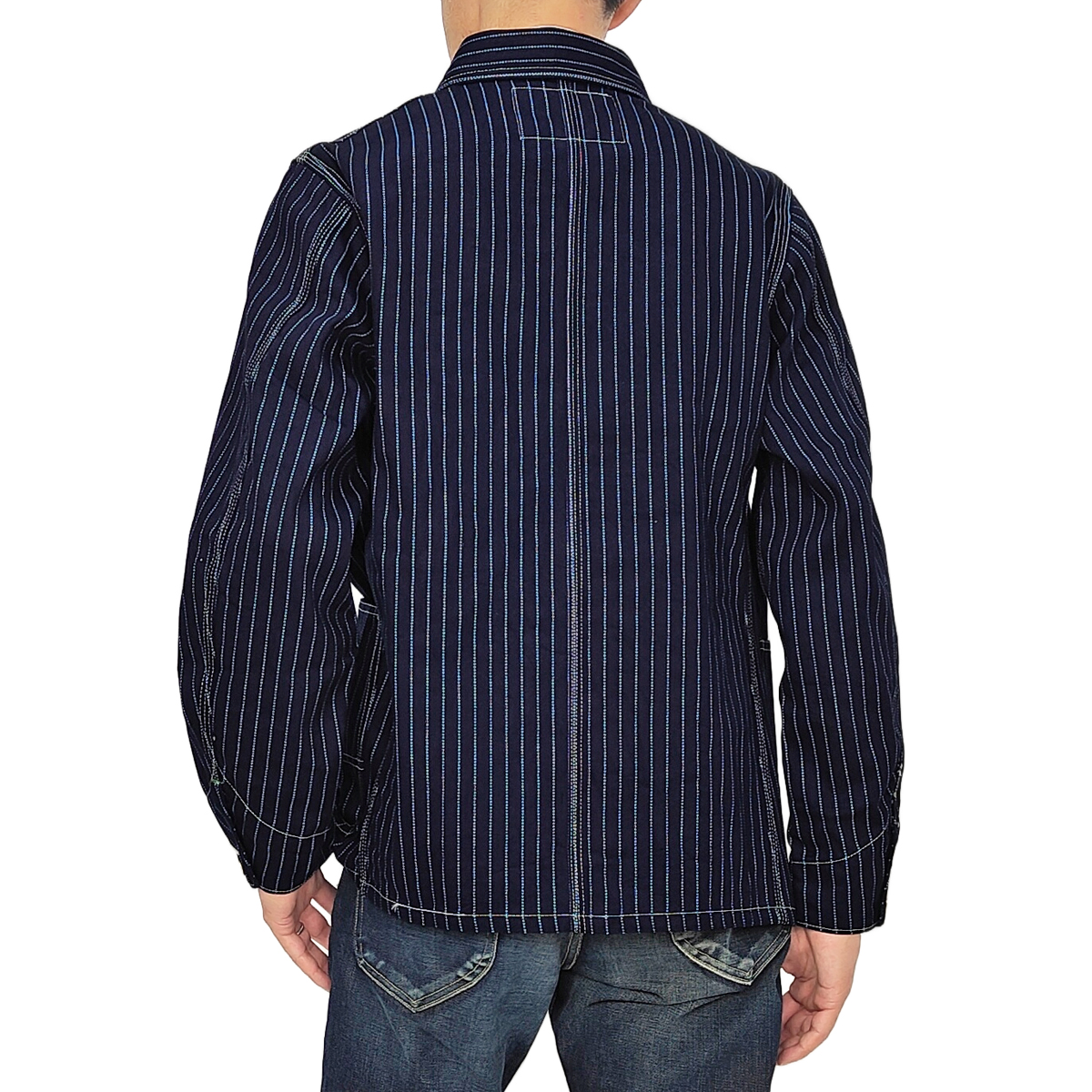 シュガーケーン　ブラックウォバッシュストライプ　カバーオール　38 シュガーケーン SUGARCANE [SC15658] 9oz. ウォバッシュ ストライプ