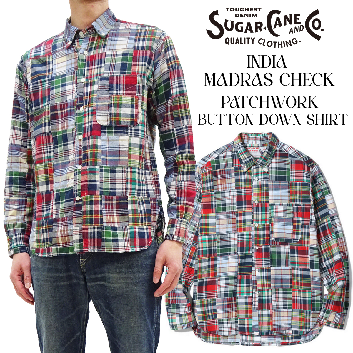 SUGAR CANE シュガーケーン 長袖シャツ Sugar Cane マドラスチェック