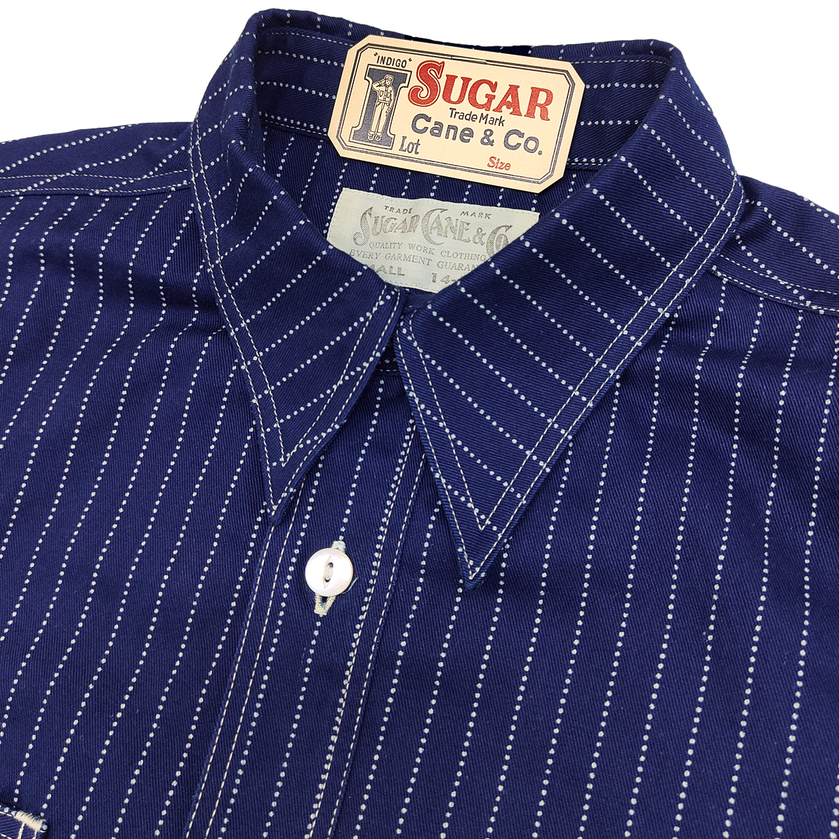 SUGAR CANE インディゴウォバッシュ ワークシャツ FICTION ROMANCE